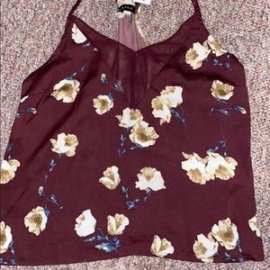 Pac sun red floral tank top